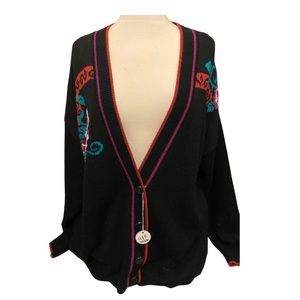 80s SOUTHERN LADY CARDIGAN size XL Like New condition OVERSIZED roses floral